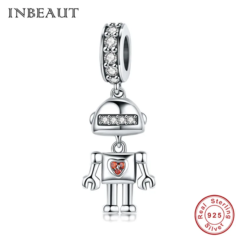 INBEUT Cute Robot Charm Bracelet 925 Sterling Silver Brown Zircon Heart Robotics Machine Little Boy Beads for Pendants Neckalce
INBEUT Cute Robot Charm Bracelet 925 Sterling Silver Brown Zircon Heart Robotics Machine Little Boy Beads for Pendants Neckalce