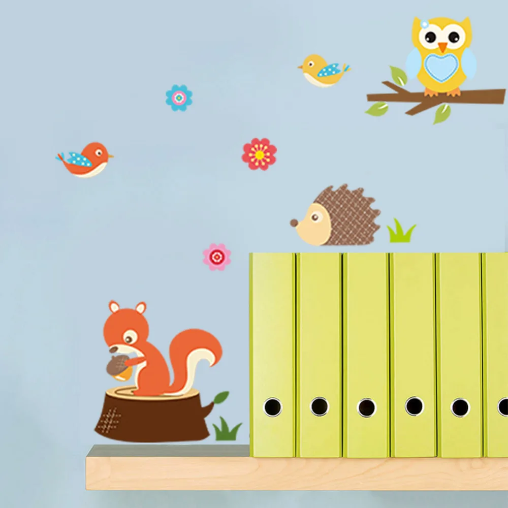 Removable Waterproof Forest Animals Wall Stickers Cute Cartoon Owl Hedgehog Tortoise Bird Squirrel Wall Decal Kids Room Decor
Removable Waterproof Forest Animals Wall Stickers Cute Cartoon Owl Hedgehog Tortoise Bird Squirrel Wall Decal Kids Room Decor