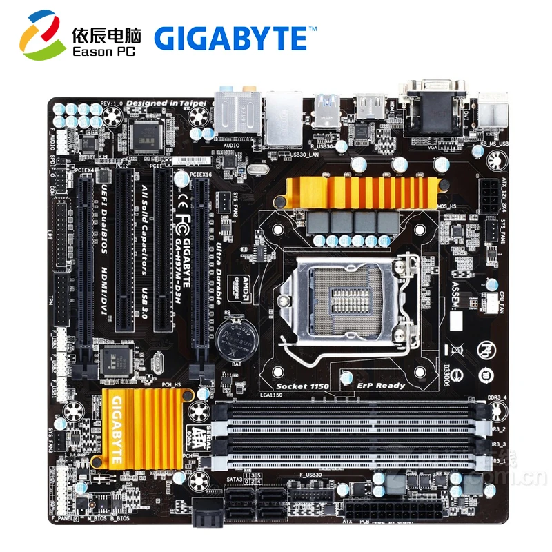 GIGABYTE GA-H97M-D3H desktop motherboard LGA1150 i3 i5 i7 DDR3 USB3.0 32G Micro-ATX
GIGABYTE GA-H97M-D3H desktop motherboard LGA1150 i3 i5 i7 DDR3 USB3.0 32G Micro-ATX