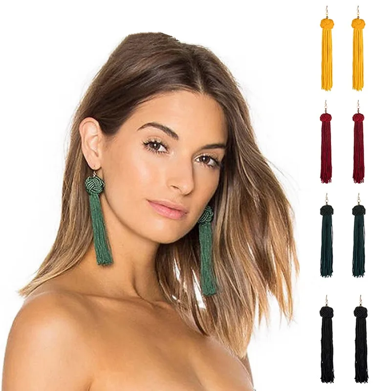 Vienkim Handmade Tassel Earrings 2018 Trendy Black Red Yellow Green Long Dangles Ear Broncos Silk Fringed Jewellery For Women
Vienkim Handmade Tassel Earrings 2018 Trendy Black Red Yellow Green Long Dangles Ear Broncos Silk Fringed Jewellery For Women