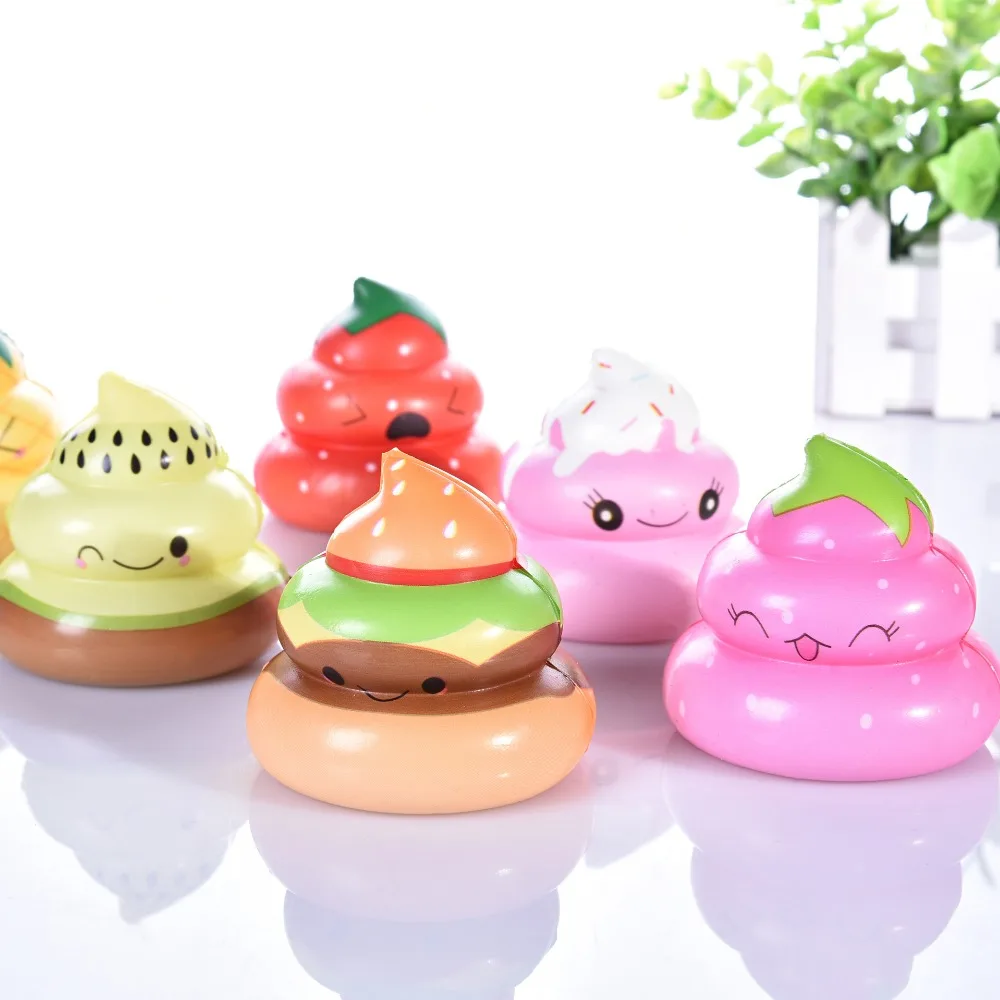 

Squishy Slow Rising Fun Toy Crazy Stool Squeeze Cartoon Shit Squish Decompression Stress Relief Toys for Kids Adults