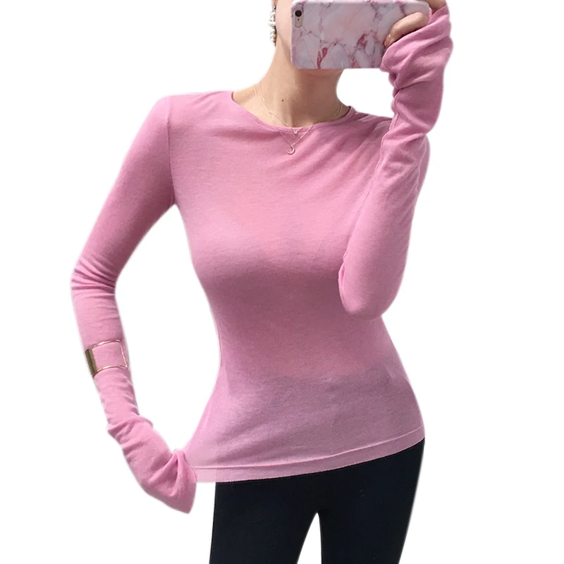 Slim High Quality Plain Sexy Tshirt Women Long Sleeve Korean Style Basic Elasticity Top Vogue Women Thin T-shirt See Through
Slim High Quality Plain Sexy Tshirt Women Long Sleeve Korean Style Basic Elasticity Top Vogue Women Thin T-shirt See Through