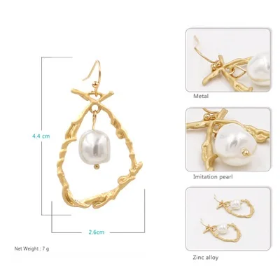SKYYU Exaggerate Asymmetrical Earrings Circle Auger Temperament Eardrop