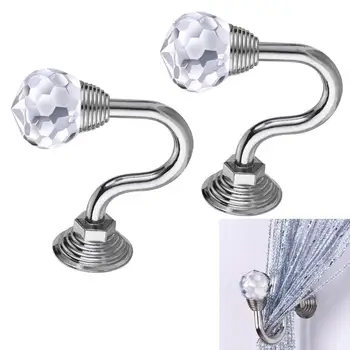 2pcs Metal Crystal Hanging Hooks Wall Hooks Decorative Hooks for Hanging Clothes Hat Bag Hanging Hooks Holder Home Decor