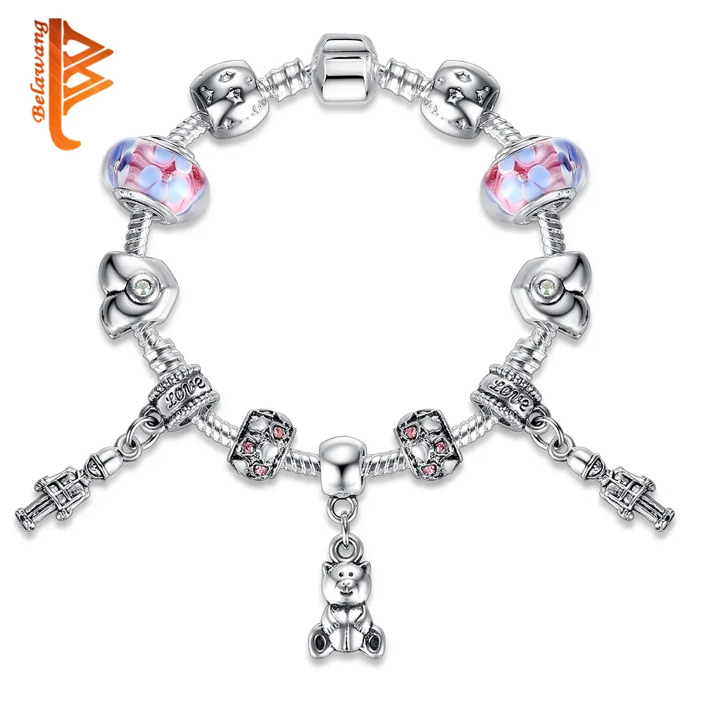 BELAWANG 2018 New Crystal Beads Bracelets Bangles Silver Bear Charm Bracelets For Women Girls Friendship Pulseras
BELAWANG 2018 New Crystal Beads Bracelets Bangles Silver Bear Charm Bracelets For Women Girls Friendship Pulseras