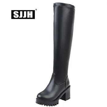 SJJH Women Casual Knee-High Boots with Round Toe Chunky Platform Slip-on Short Plush Boots Winter Fashion Shoes Large Size Q196
SJJH Women Casual Knee-High Boots with Round Toe Chunky Platform Slip-on Short Plush Boots Winter Fashion Shoes Large Size Q196