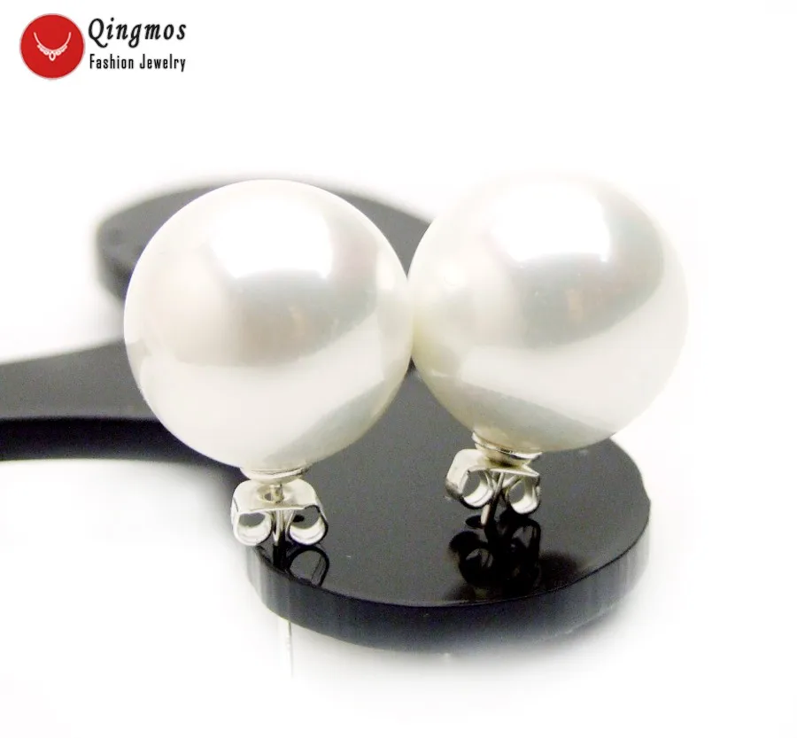 Qingmos Trendy Sea Shell Pearl Earring for Women with 16mm Round White Sea Shell Pearl Stud Earring Jewelry Arete ear736
Qingmos Trendy Sea Shell Pearl Earring for Women with 16mm Round White Sea Shell Pearl Stud Earring Jewelry Arete ear736