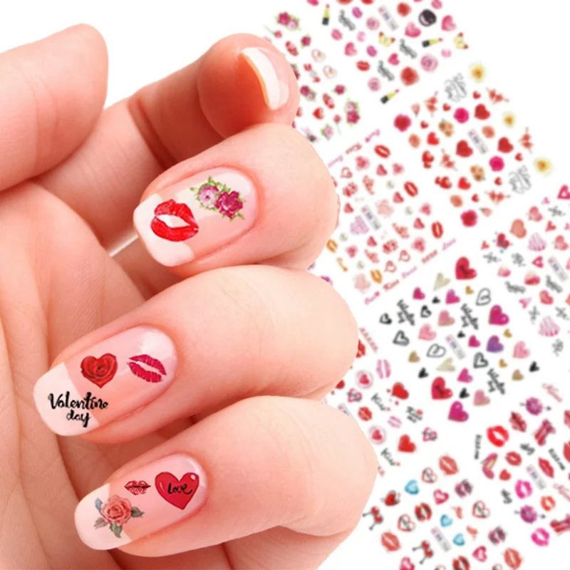 24 Designs Valentine Colorful Sticker for Nail Art Decorations Red Rose Lipstick Water Transfer Decals
24 Designs Valentine Colorful Sticker for Nail Art Decorations Red Rose Lipstick Water Transfer Decals