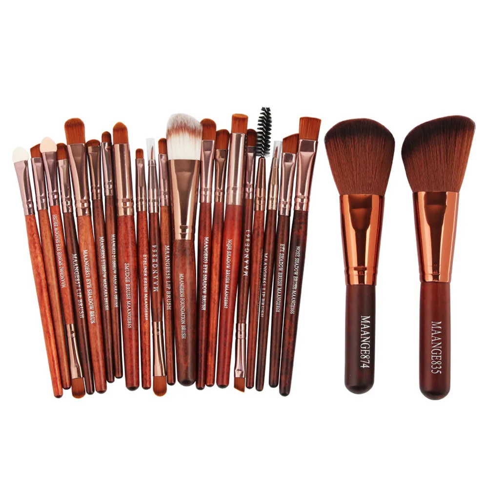 

MAANGE Bristles are all soft and silky to the touch New 22pcs Cosmetic Makeup Brush Blusher Eye Shadow Brushes Set Kit G4 19 140