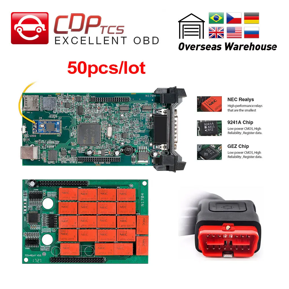 50PCS CDP TCS cdp pro Double Green V3.0 NEC board Bluetooth 2015.R3 software OBD II scanner cars trucks OBD2 diagnostic tool
50PCS CDP TCS cdp pro Double Green V3.0 NEC board Bluetooth 2015.R3 software OBD II scanner cars trucks OBD2 diagnostic tool
