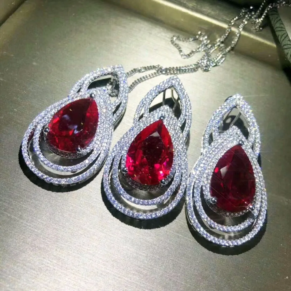 Фото Qi Xuan_Classic Jewelry_S925 Стерлинговое Серебро комплект ювелирных изделий из двух