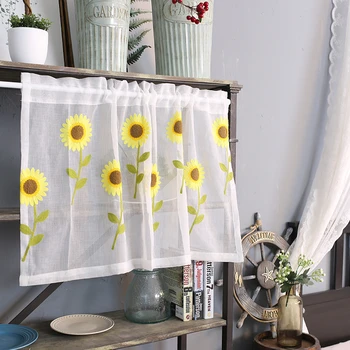 Senisaihon Yellow Sunflower Half-Curtain White Polyester Linen Tulle Roman Curtains Hem Coffee Curtain for Kitchen Cabinet Door
Senisaihon Yellow Sunflower Half-Curtain White Polyester Linen Tulle Roman Curtains Hem Coffee Curtain for Kitchen Cabinet Door