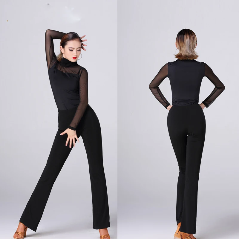 Latin Dance Costumes For Women Black Long Sleeve Tops Pants Cha Samba Tango Dancing Clothes Practice Performance Wear DNV11153
Latin Dance Costumes For Women Black Long Sleeve Tops Pants Cha Samba Tango Dancing Clothes Practice Performance Wear DNV11153