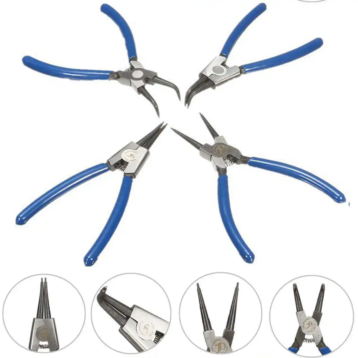 4Pcs/set Circlip Plier Set Internal External Straight Curved Snap Ring Pliers 6'' Hand tools