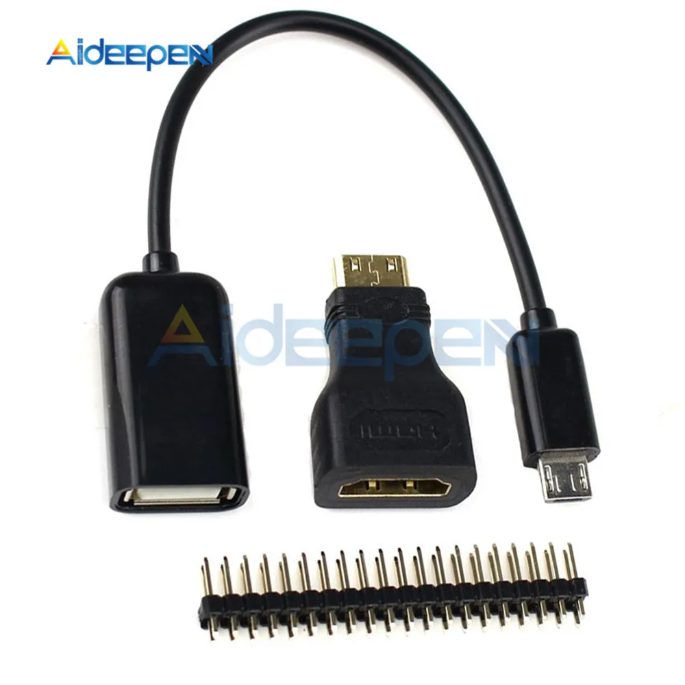 3 in 1 Raspberry Pi Zero Adapter Kit Mini HDMI to HDMI Adapter + Micro USB to USB Female Cable+ GPIO Header for Raspberry Pi W
3 in 1 Raspberry Pi Zero Adapter Kit Mini HDMI to HDMI Adapter + Micro USB to USB Female Cable+ GPIO Header for Raspberry Pi W