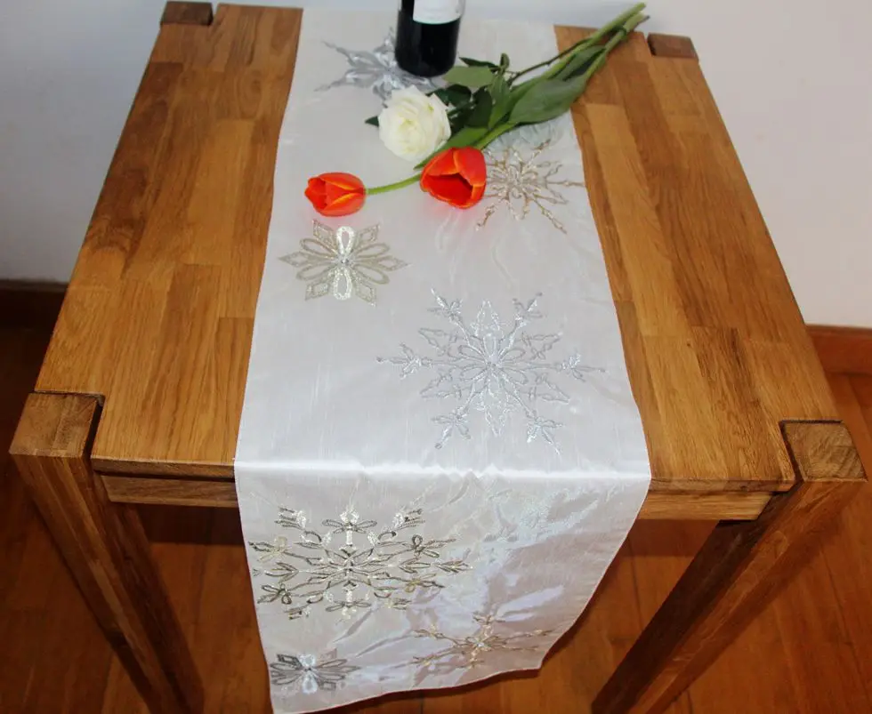 Hot Selling Elegant Design Polyester silver Embroidery Table Runner poly slub Embroidered Floral 33X178CM
Hot Selling Elegant Design Polyester silver Embroidery Table Runner poly slub Embroidered Floral 33X178CM