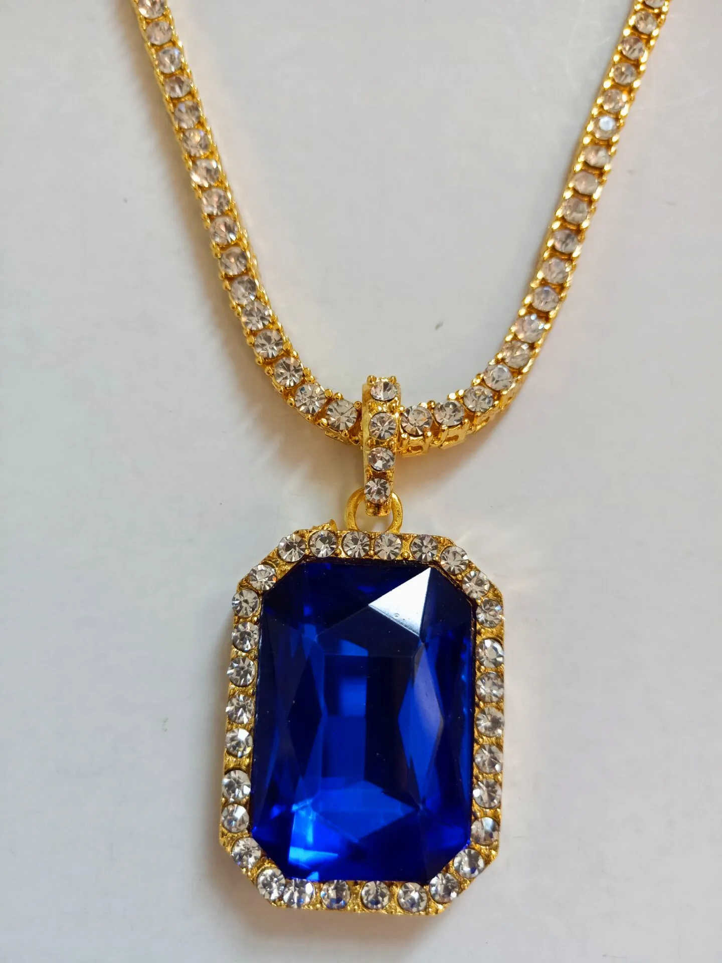 24/30" 1 Row Crystal Cubic Zircontennis Chain Onyx Pendant Necklace Set Square Bluestone Pendant Mens Jewelry Gift Box
24/30" 1 Row Crystal Cubic Zircontennis Chain Onyx Pendant Necklace Set Square Bluestone Pendant Mens Jewelry Gift Box