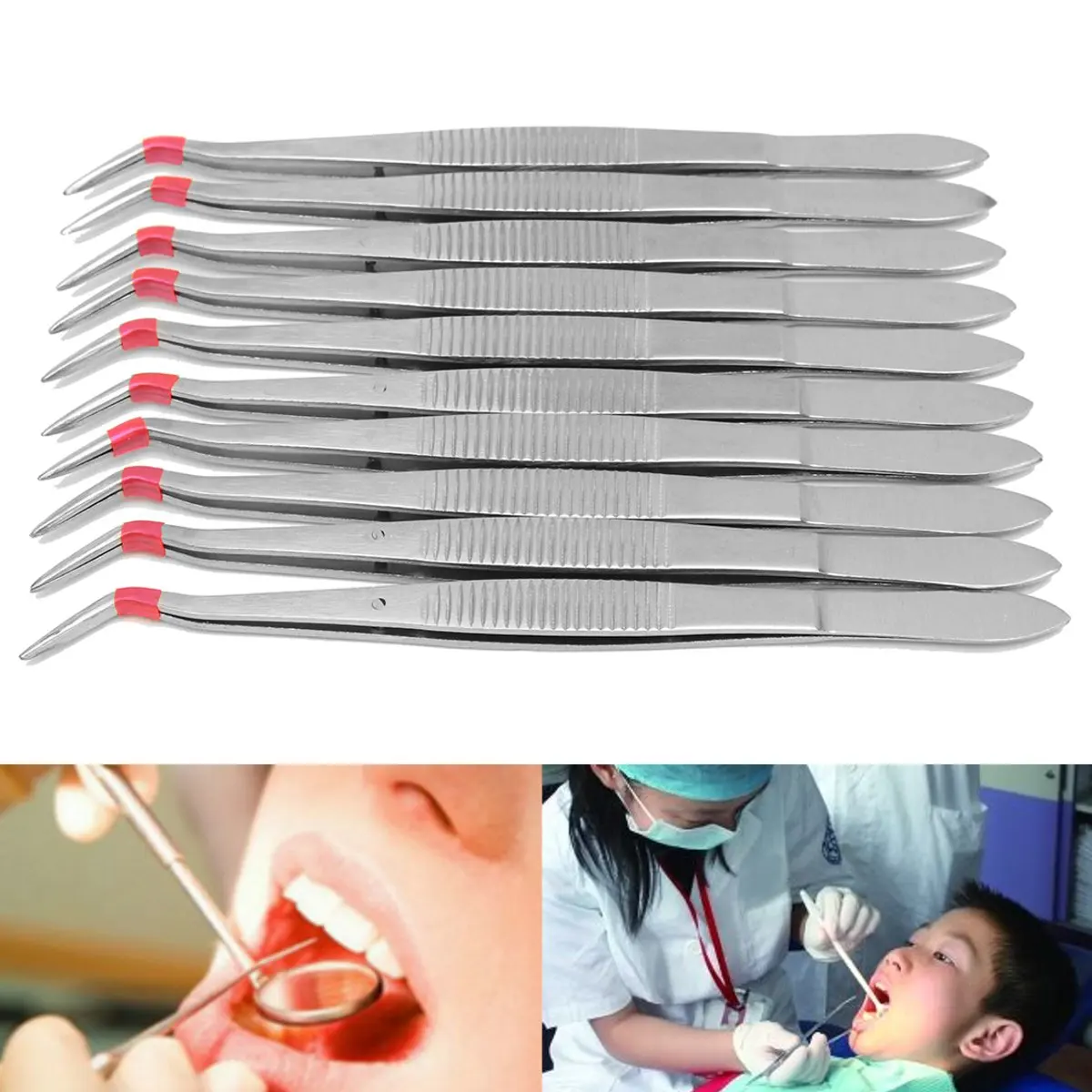 10Pcs Stainless Steel Dental Plier Tweezer Forcep Silver Cuspidal Teeth Clean Tool Professional Dentistry Instrument Hygiene
10Pcs Stainless Steel Dental Plier Tweezer Forcep Silver Cuspidal Teeth Clean Tool Professional Dentistry Instrument Hygiene