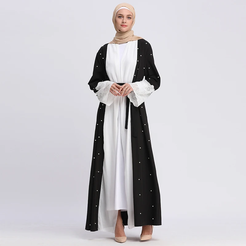 Black Abaya Dubai Kaftan Lace Pearls Muslim Hijab Dress Abayas For Women Cardigan Robe Qatar Jilbab Turkish Islamic Clothing
Black Abaya Dubai Kaftan Lace Pearls Muslim Hijab Dress Abayas For Women Cardigan Robe Qatar Jilbab Turkish Islamic Clothing