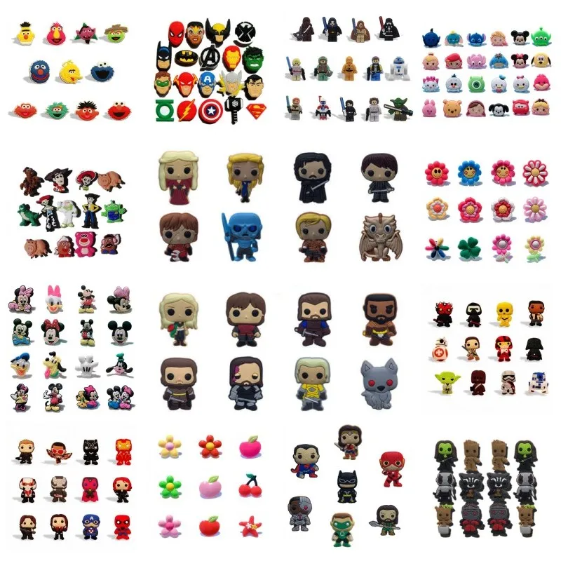 11-24pcs Cartoon PVC Shoe Charms Avenger Mickey Unicorns Tsum Game of Thrones Accessory Buckles Fit Bracelet Croc JIBZ Kids Gift
11-24pcs Cartoon PVC Shoe Charms Avenger Mickey Unicorns Tsum Game of Thrones Accessory Buckles Fit Bracelet Croc JIBZ Kids Gift
