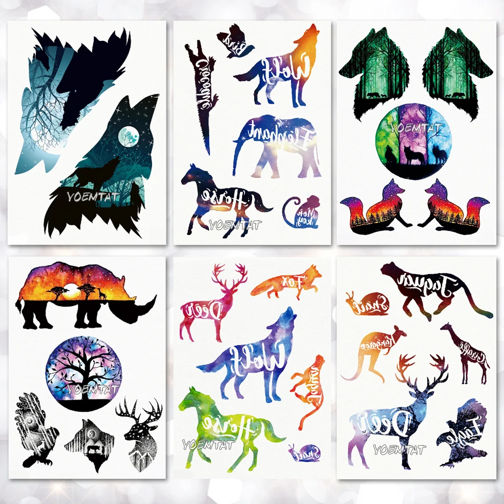 Watercolor Wolf Animal Pattern Temporary Tattoo Stickers Waterproof Women Fake Hand Tattoos Adult Men Body Art
Watercolor Wolf Animal Pattern Temporary Tattoo Stickers Waterproof Women Fake Hand Tattoos Adult Men Body Art