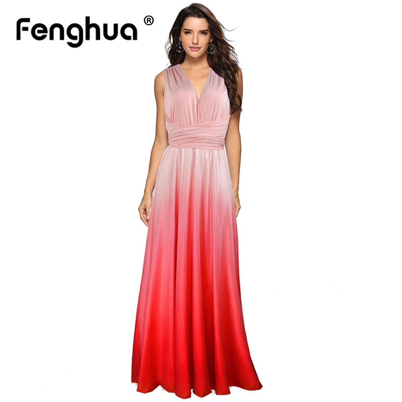 Fenghua Women Dress Summer 2019 Casual Sexy Sleeveless Cradient Bandage Maxi Dress Elegant Club Wedding Long Party Dress Female
Fenghua Women Dress Summer 2019 Casual Sexy Sleeveless Cradient Bandage Maxi Dress Elegant Club Wedding Long Party Dress Female