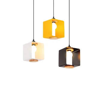 Modern Black / Yellow / White Iron Pendant light Bedroom Bedside Table Bar Creative Square Dining Room Pendant lamps Z117036
Modern Black / Yellow / White Iron Pendant light Bedroom Bedside Table Bar Creative Square Dining Room Pendant lamps Z117036