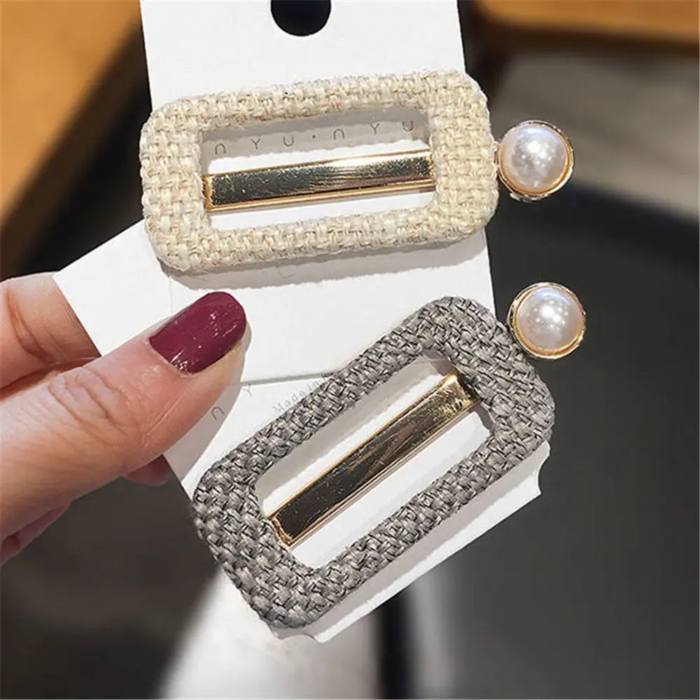 2019 Hot Women Cloth Pearl Geometric Square Hair Clip Hair Barrette Hairpin Hair Styling Accessories For Women Girls dropship
2019 Hot Women Cloth Pearl Geometric Square Hair Clip Hair Barrette Hairpin Hair Styling Accessories For Women Girls dropship