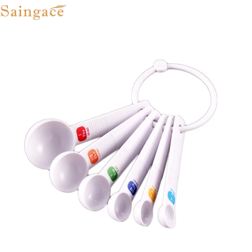 Saingace 6 Pcs High Quality Eco-Friendly Plastic White Measuring Spoon Tea Scoop Teaspoon Baking Cooking Kitchen Tool
Saingace 6 Pcs High Quality Eco-Friendly Plastic White Measuring Spoon Tea Scoop Teaspoon Baking Cooking Kitchen Tool