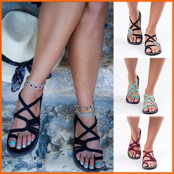 Plus Size 35-43 Women Sandals Hand Weaving Summer Shoes Woman Rome Style Beach Shoes Female Flat Sandals Ladies Chaussures Femme
Plus Size 35-43 Women Sandals Hand Weaving Summer Shoes Woman Rome Style Beach Shoes Female Flat Sandals Ladies Chaussures Femme