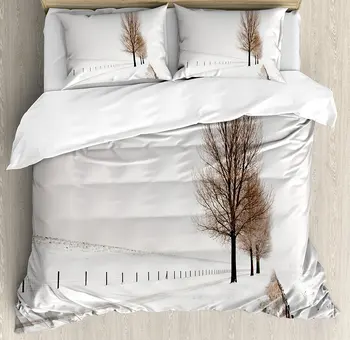 Farm House Decor Duvet Cover Set Row of Large and Bare Beech Trees in Snow Covered Winter Frozen Photo 4 Piece Bedding Set
Farm House Decor Duvet Cover Set Row of Large and Bare Beech Trees in Snow Covered Winter Frozen Photo 4 Piece Bedding Set