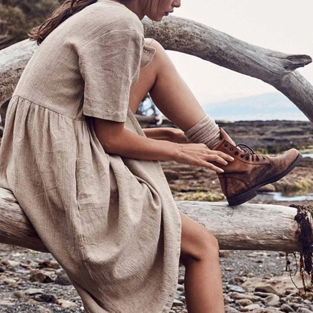 Women's dress Casual Solid Straight Mid-Calf Dress Minimalist Autumn Button Short Sleeve Cotton And Linen Easy Dress Vestido 423
Women's dress Casual Solid Straight Mid-Calf Dress Minimalist Autumn Button Short Sleeve Cotton And Linen Easy Dress Vestido 423