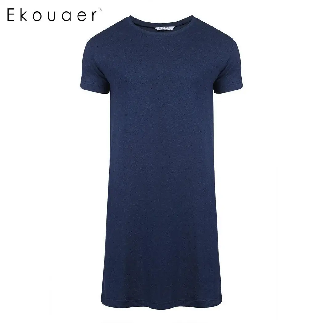 Ekouaer Men Long Sleephirts Cotton Nightwear Basic Round Neck Short Sleeve Solid Nightshirts Mens Sleepwear Soft Loose Homewear
Ekouaer Men Long Sleephirts Cotton Nightwear Basic Round Neck Short Sleeve Solid Nightshirts Mens Sleepwear Soft Loose Homewear