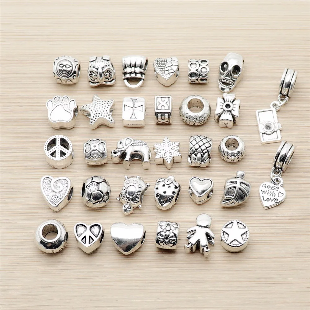 Mix 32pcs Vintage Bead Charms big hole Beads European pendant fit for pandora style bracelet DIY pendants
Mix 32pcs Vintage Bead Charms big hole Beads European pendant fit for pandora style bracelet DIY pendants