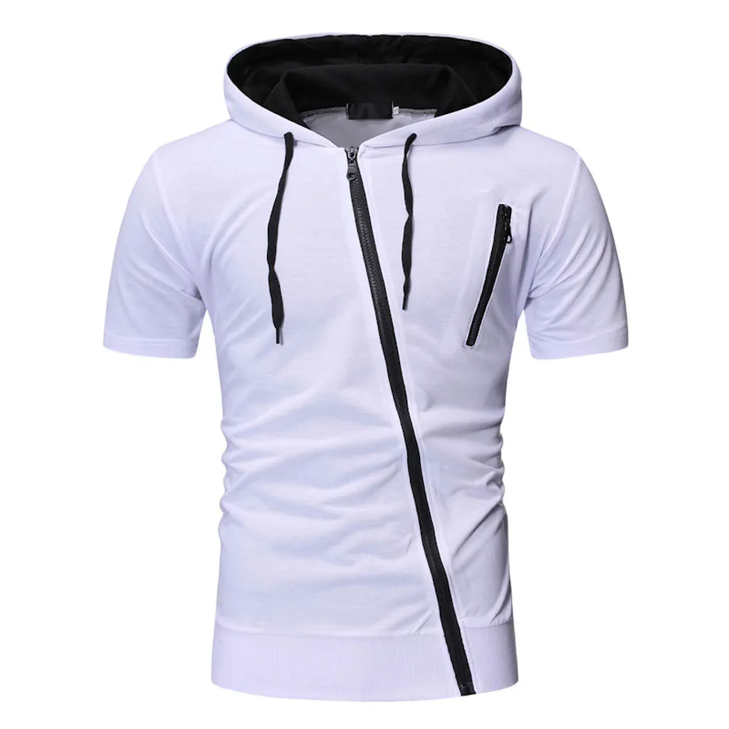 Men's T-Shirt Short Sleeve Tees Fashion Men's Hooded Solid Loose Trench Zipper T shirt d90418
Men's T-Shirt Short Sleeve Tees Fashion Men's Hooded Solid Loose Trench Zipper T shirt d90418