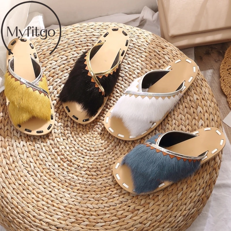Myfitgo Luxury Brand Women's Flat Slippers Summer Women Sheep Fur Slippers Slides Female Furry Outdoor Flip Flops Casual Sandals
Myfitgo Luxury Brand Women's Flat Slippers Summer Women Sheep Fur Slippers Slides Female Furry Outdoor Flip Flops Casual Sandals