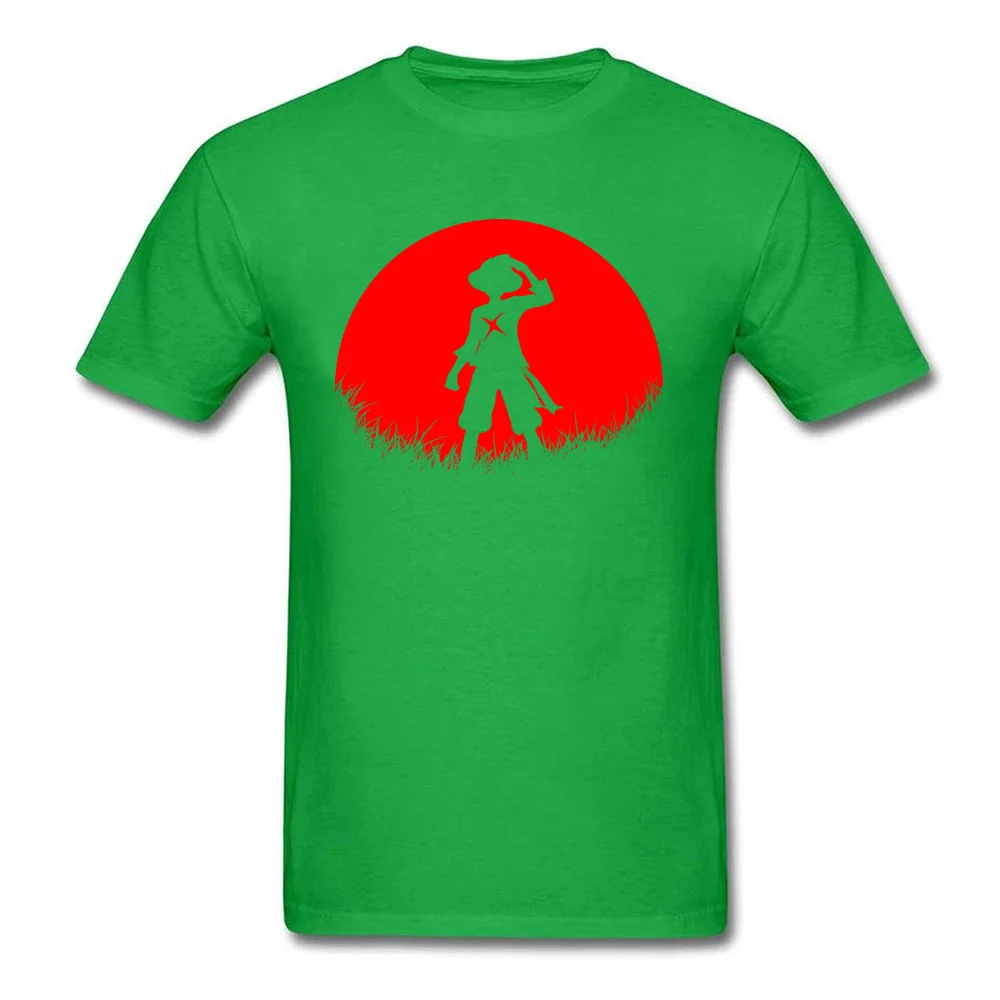 Street T-Shirt New Arrival Round Neck Red Moon Straw hat 100% Cotton Man Tops Shirts Classic Short Sleeve T Shirts Red Moon Straw hat green