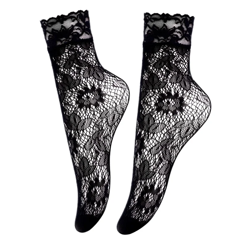 Vintage Lace Ladies Socks Summer Floral Mesh Elastic Transparent Short Ankle Socks Lolita Women Dress Fishnet Black Socks Female
Vintage Lace Ladies Socks Summer Floral Mesh Elastic Transparent Short Ankle Socks Lolita Women Dress Fishnet Black Socks Female