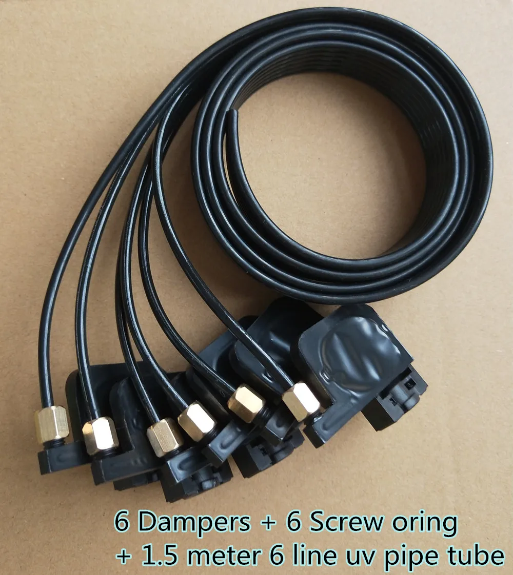 1.5meter 6 line UV Ink Tube pipe hose + 6 Screw nut Oring 6 dampers For Epson R330 R290 T50 L800 UV flatbed printer Spare Parts
1.5meter 6 line UV Ink Tube pipe hose + 6 Screw nut Oring 6 dampers For Epson R330 R290 T50 L800 UV flatbed printer Spare Parts