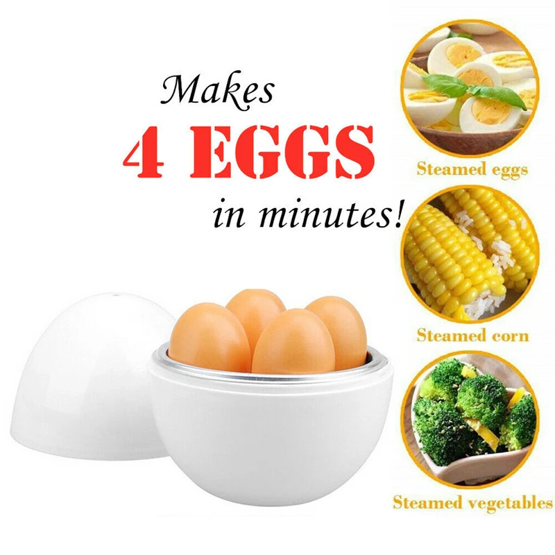 

New Promotion White Ball Shape Microwave 4-6 Eggs Cooker Hard Boiled Boiler Home Kitchen Cooking Tools