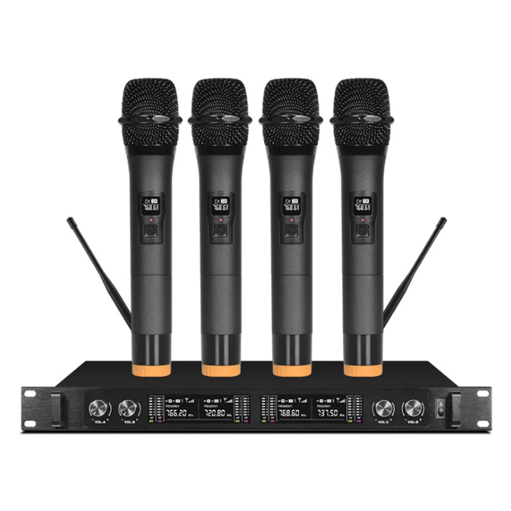 Wireless microphone professional stage one for four handheld headset lavalier condenser conference microphone
Wireless microphone professional stage one for four handheld headset lavalier condenser conference microphone
