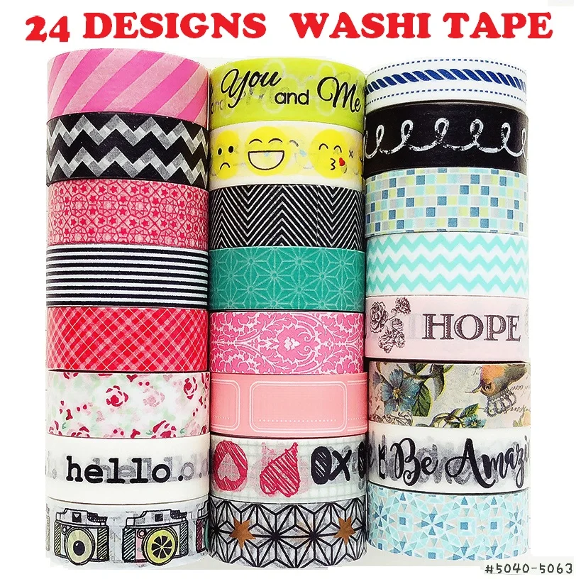 24 Designs Letters/Stripe/Lace/Face/Basic Pattern Japanese Washi Tape Decorative Adhesive DIY Masking Paper Tape Stickers Label
24 Designs Letters/Stripe/Lace/Face/Basic Pattern Japanese Washi Tape Decorative Adhesive DIY Masking Paper Tape Stickers Label