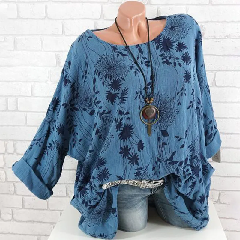 Cotton Linen Floral Print Women's Blouse Shirts Long Batwing Sleeve Blouses Ladies 2019 Spring Autumn Loose Shirt Tops Plus Size
Cotton Linen Floral Print Women's Blouse Shirts Long Batwing Sleeve Blouses Ladies 2019 Spring Autumn Loose Shirt Tops Plus Size