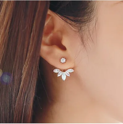 Hot Crystal Leaf Ear Jacket Earrings Gold Colour Back Cuff Stud Earrings For Women Statement Jewelry Ear Studs
Hot Crystal Leaf Ear Jacket Earrings Gold Colour Back Cuff Stud Earrings For Women Statement Jewelry Ear Studs
