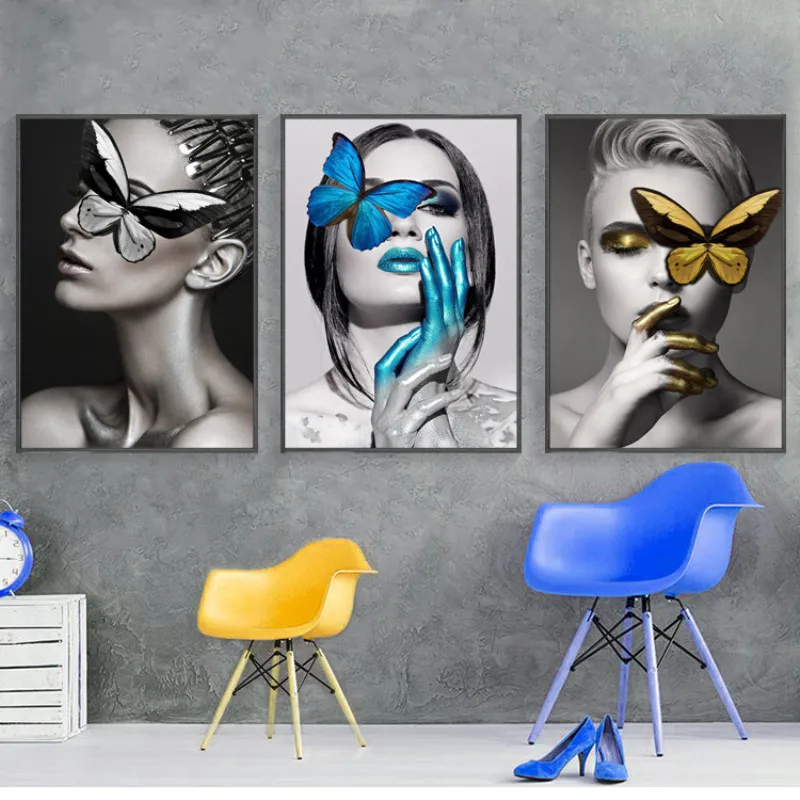 Gold Butterfly Girls Wall Art Poster Canvas Print Nordic Modular Picture For Home Decor Fashion Makeup Canvas Painting GF0111B
Gold Butterfly Girls Wall Art Poster Canvas Print Nordic Modular Picture For Home Decor Fashion Makeup Canvas Painting GF0111B