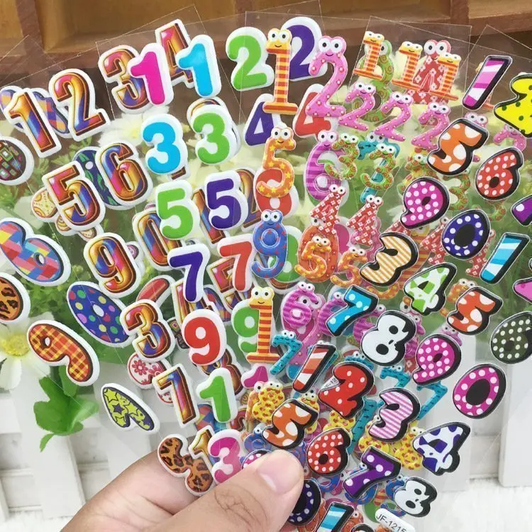 6 sheets/lot Numbers and English letters Bubble Stickers early Educational Digital Stickers For baby Kids Toys
6 sheets/lot Numbers and English letters Bubble Stickers early Educational Digital Stickers For baby Kids Toys
