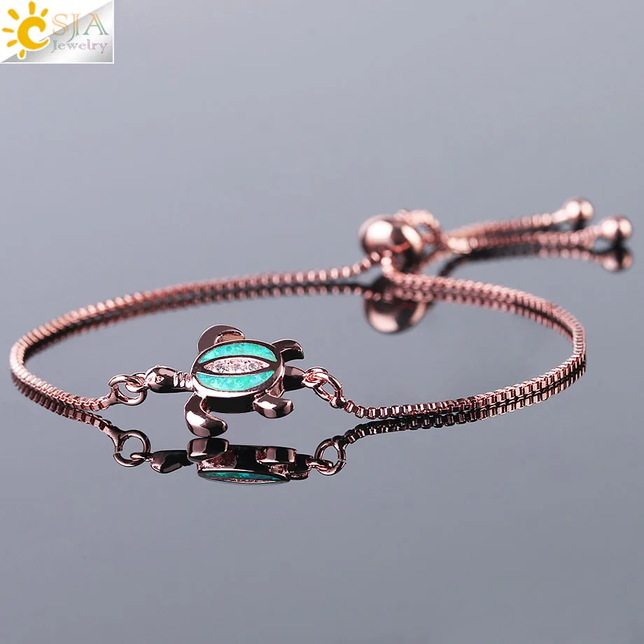 CSJA Turtle Bracelet for Women Girl Tortoise Animal Bracelets Beach Jewelry High Quality Fire Opal Size Adjustable Bangle F496
CSJA Turtle Bracelet for Women Girl Tortoise Animal Bracelets Beach Jewelry High Quality Fire Opal Size Adjustable Bangle F496