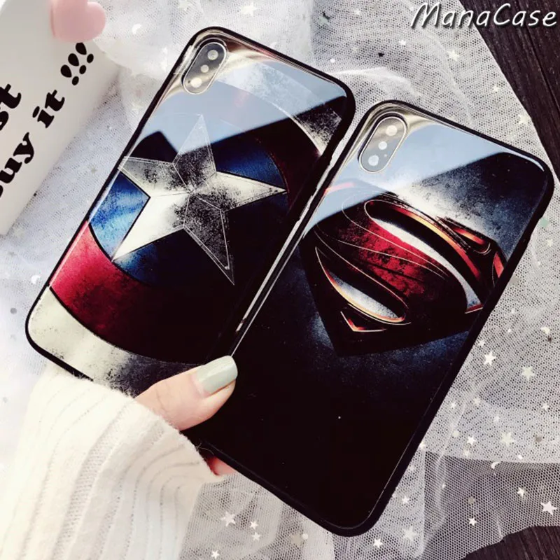 Lxuruy Fashion Marvel Captain America Superman Glass Phone Case For iPhone X XS MAX XR 6 6s 7 8 Plus For Back Cover Cases
Lxuruy Fashion Marvel Captain America Superman Glass Phone Case For iPhone X XS MAX XR 6 6s 7 8 Plus For Back Cover Cases