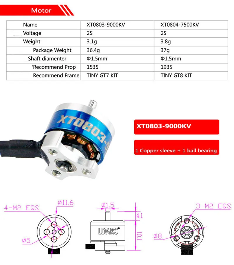 KingKong Tiny GT7 GT8 FPV Drone Kits Set Camera XT0803 XT0804 Brushless Motor 10A Fly Tower 1535 Propeller (8)