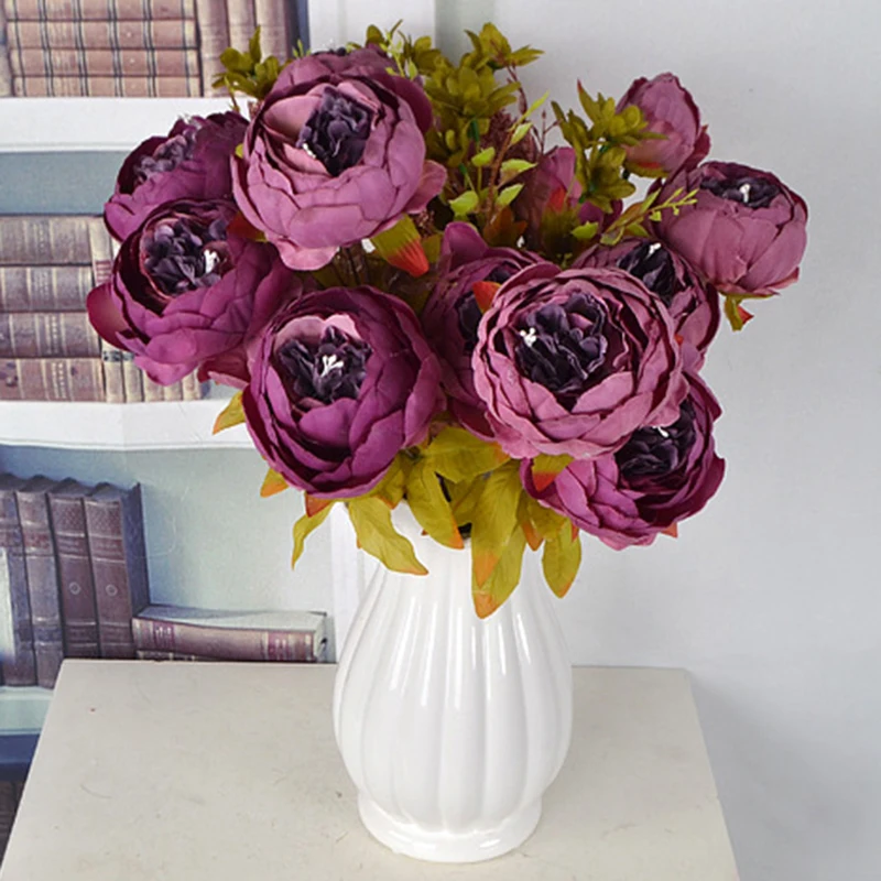 13 Branches Small fresh Artificial Silk Peony Bouquets Big Flowers for Wedding Party Office Hotel and Home Decoration P5
13 Branches Small fresh Artificial Silk Peony Bouquets Big Flowers for Wedding Party Office Hotel and Home Decoration P5